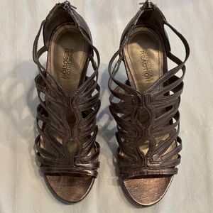 Kenneth Cole Reaction Bronze Strappy Heels